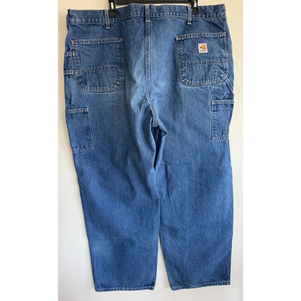 Carhartt Men Flame Resistant Work Jean Original Fit 44 x 32 Blue Utility - Picture 2 of 6